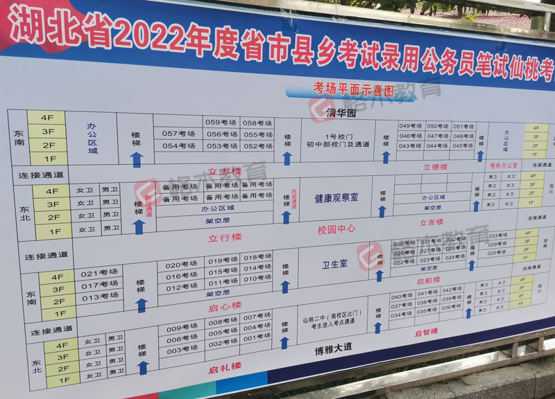2022湖北省考仙桃考區筆試考場分布圖—仙桃市第二中學